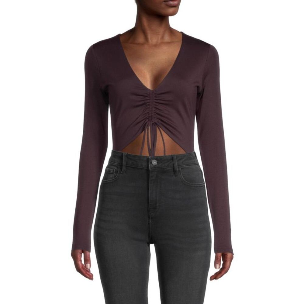 Susana Monaco Drawstring Cutout Bodysuit NWT‎